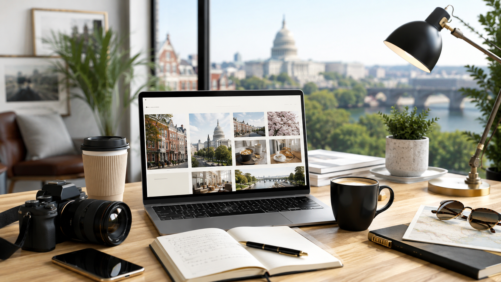Stylish editorial workspace for local guides and neighborhood stories